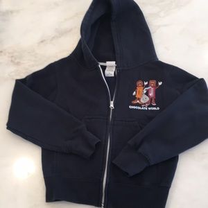Hershey’s Kids’ Unisex Navy Zip Front Sweatshirt-Size Small